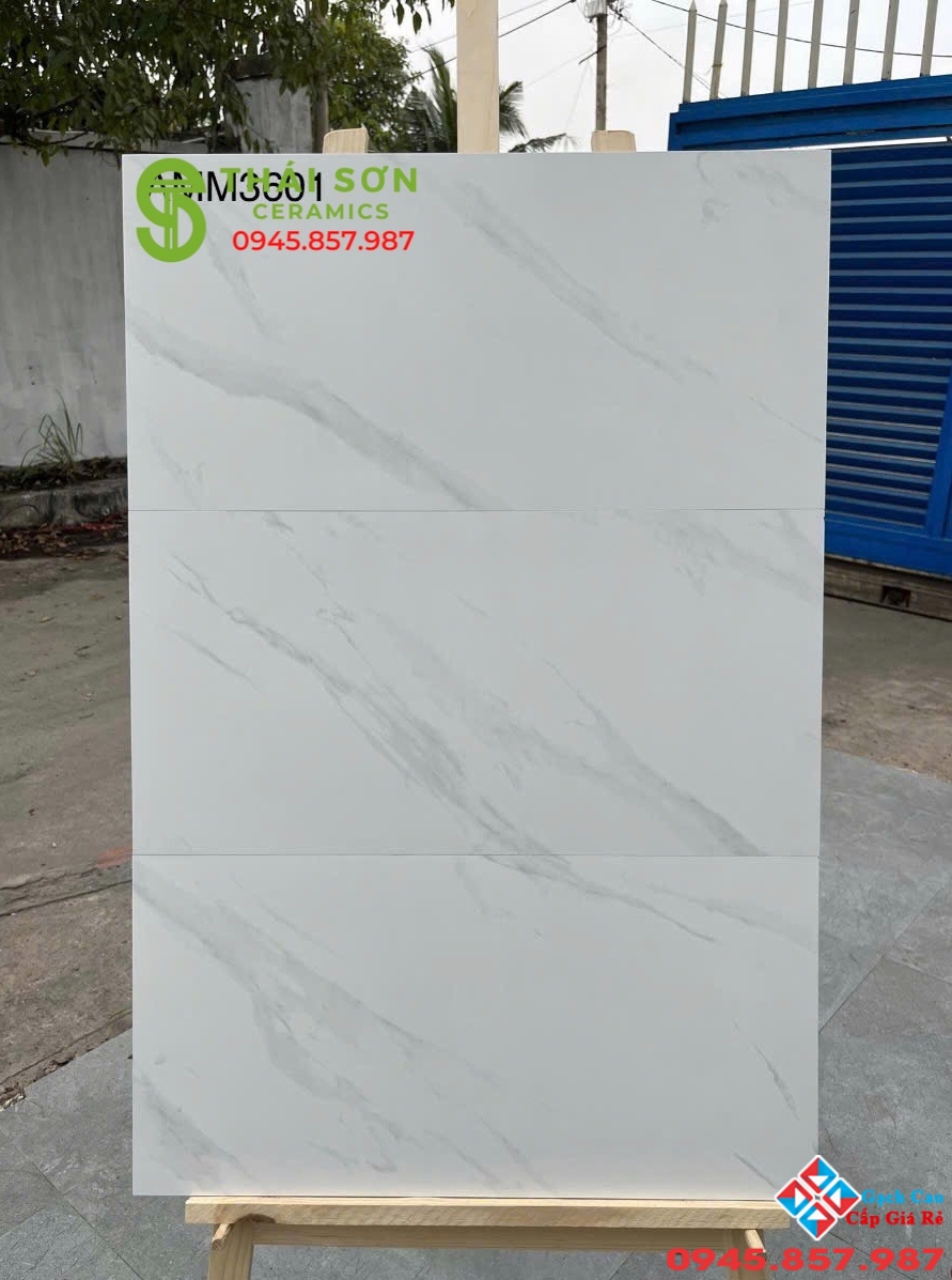 Gạch ốp lát đá mờ trắng vân mây 30x60 apodio