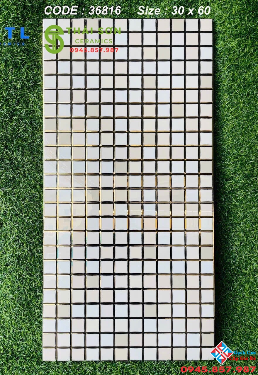 Gạch trang trí vách cầu thang 30x60 khắc kim vàng cao cấp