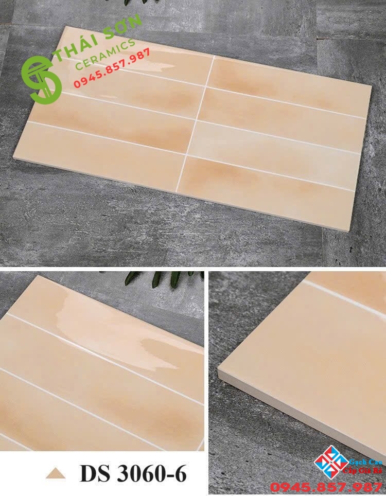 Gạch ốp tường trang trí 30x60 men bóng giả thẻ trung quốc