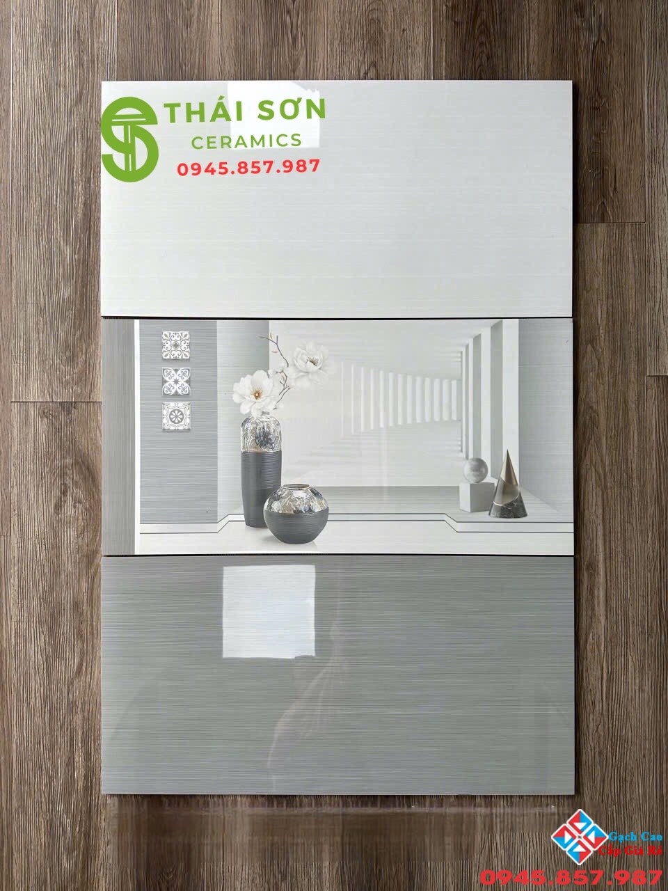 Gạch bóng kiếng 40x80 cmc ốp tường màu xám kẻ xọc cao cấp
