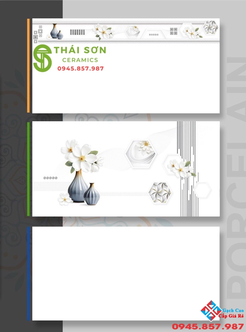 Gạch màu trắng tasa 40x80 ốp tường bóng kiếng