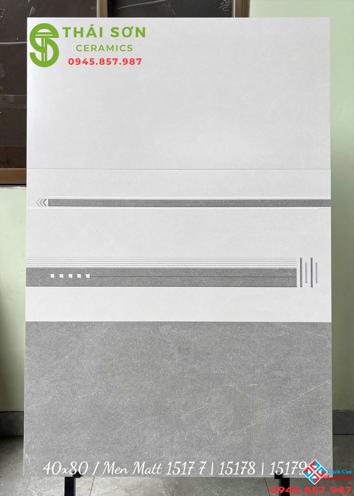 Gạch men mờ vitto 40x80 ốp tường phòng khách