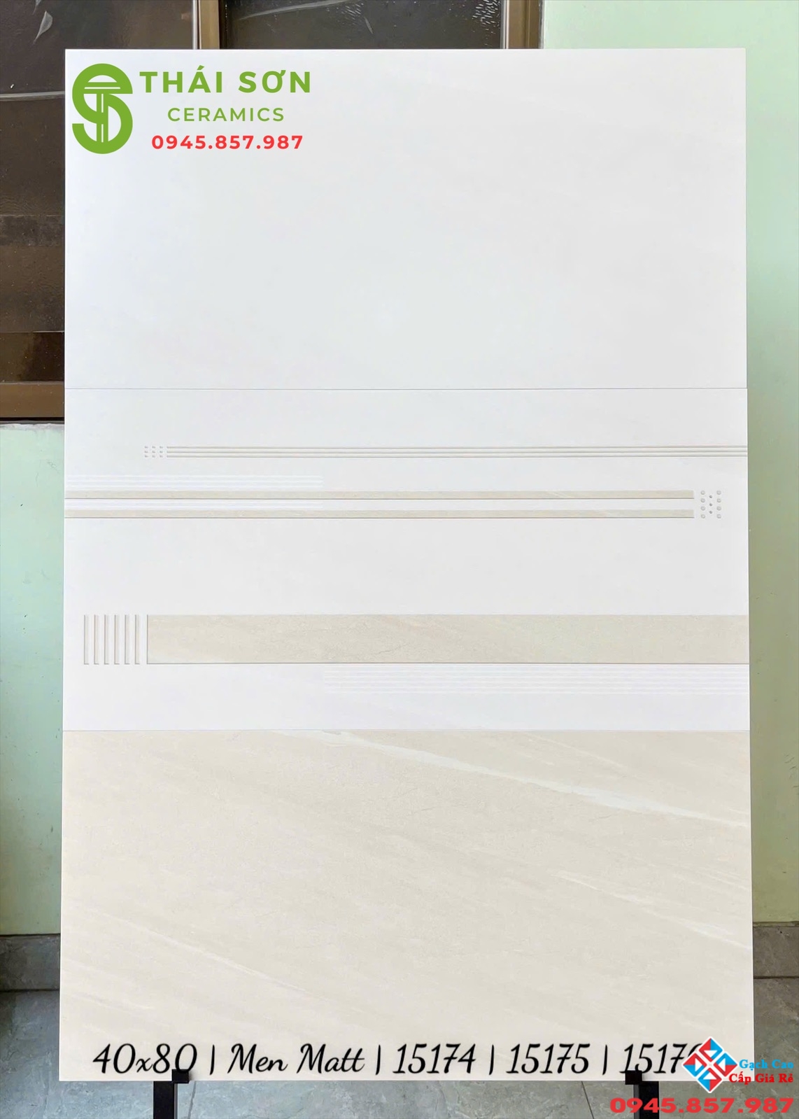Gạch men mờ vitto 40x80 ốp tường màu vàng kem
