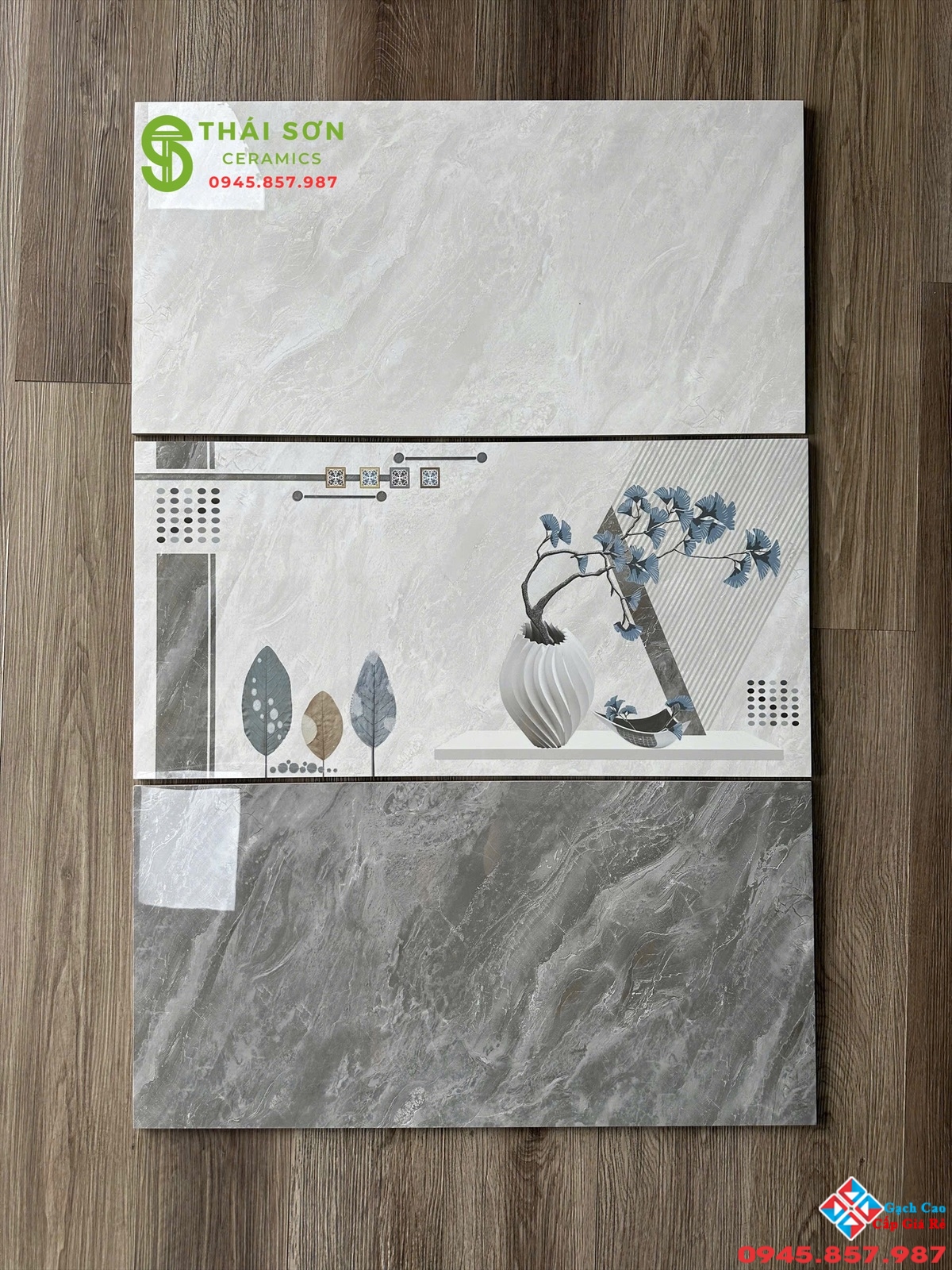 Gạch ốp tường cmc 40x80 bóng kiếng xám vân đá
