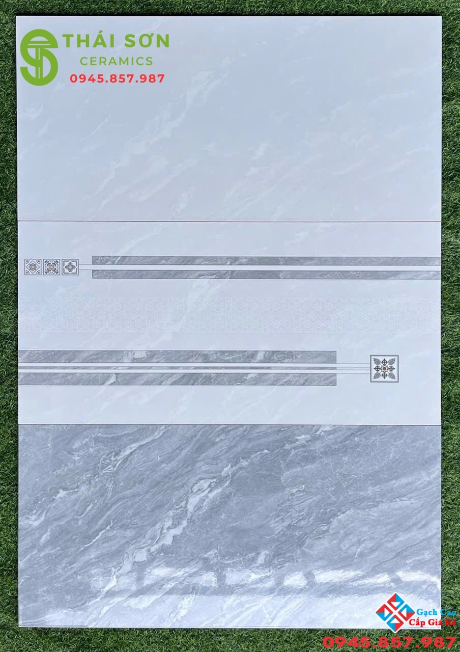 Gạch ốp tường 40x80 phương nam men bóng vân xám đẹp