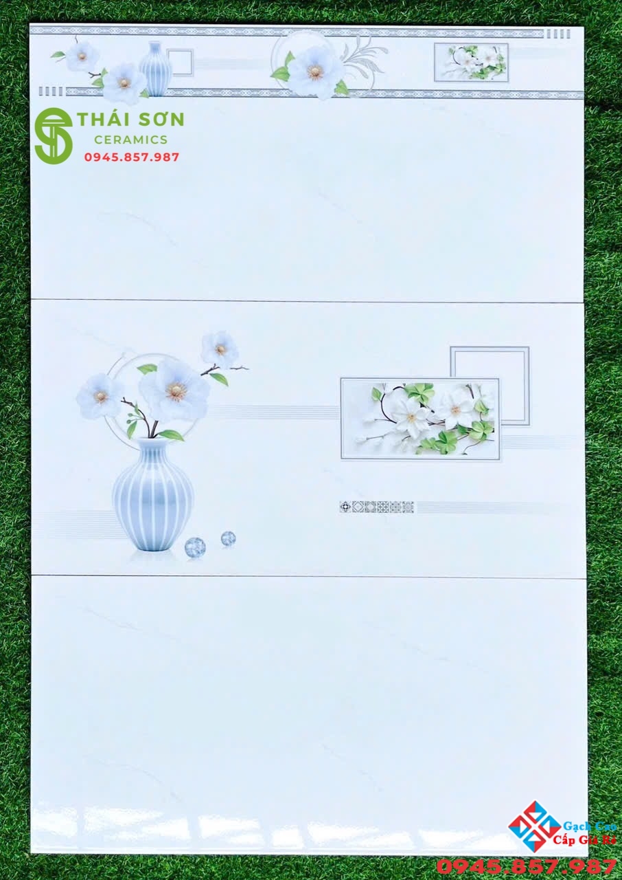 Gạch ốp tường 40x80 phương nam trắng vân mây nhẹ