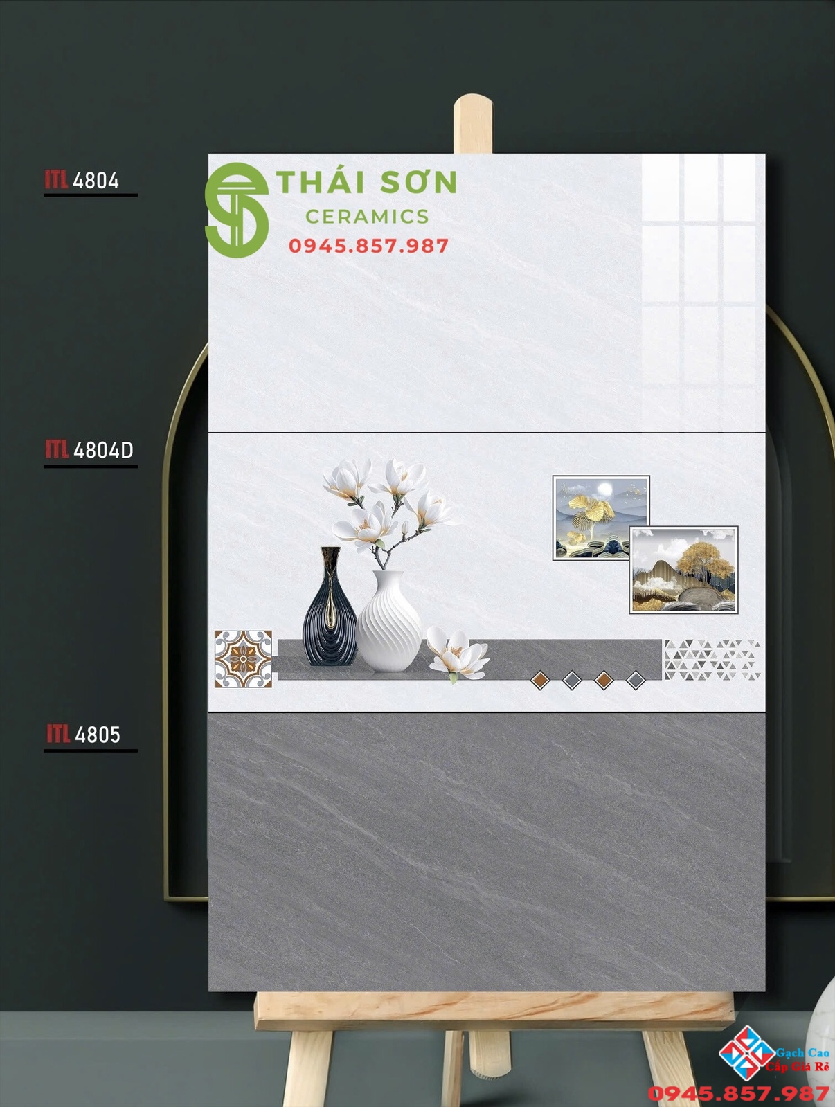 Gạch ốp tường 40x80 bộ đậm nhạt bóng kiếng tông xám đẹp