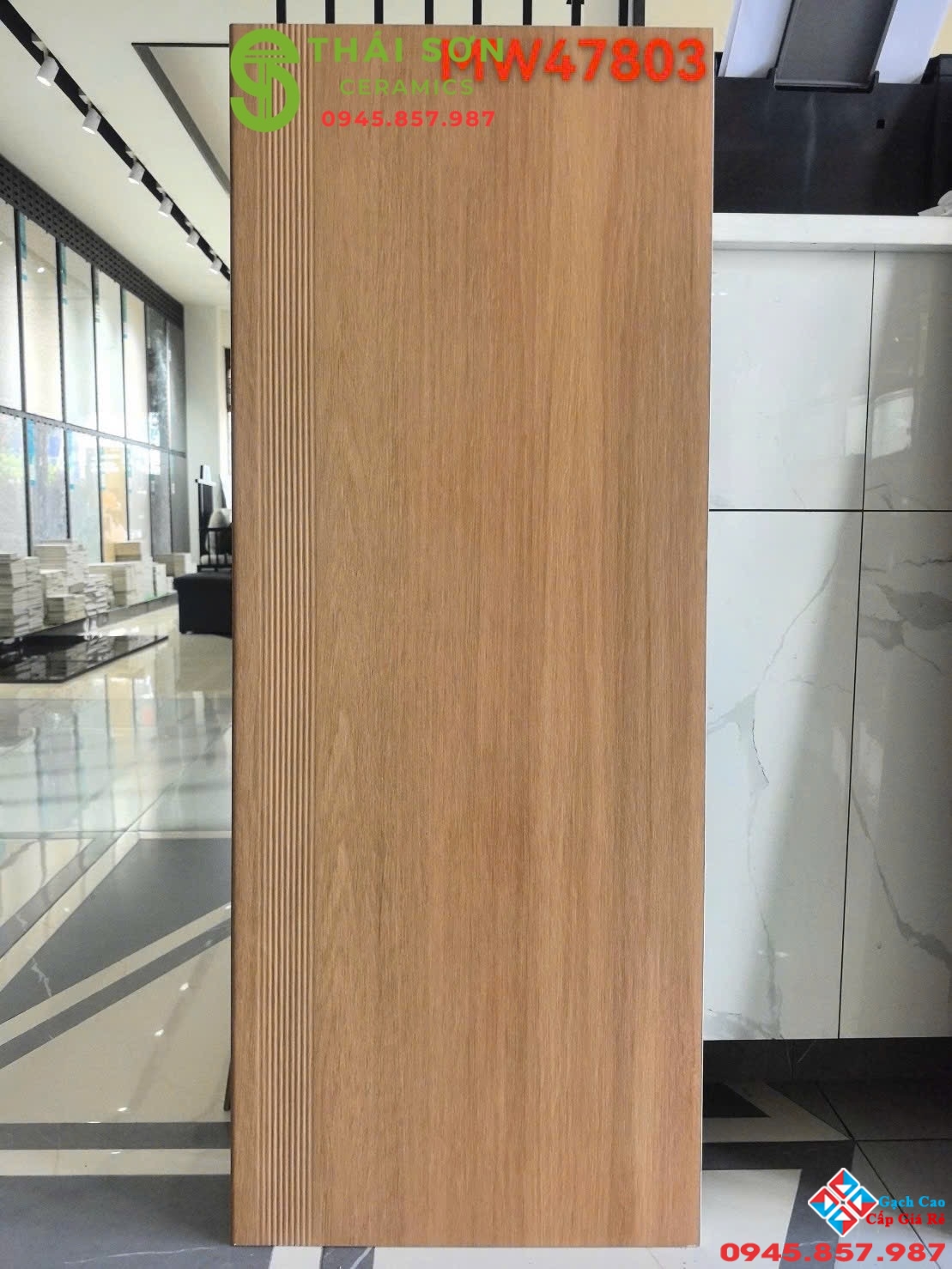 Gạch bậc cầu thang 47x120 trung quốc giả vân gỗ tự nhiên