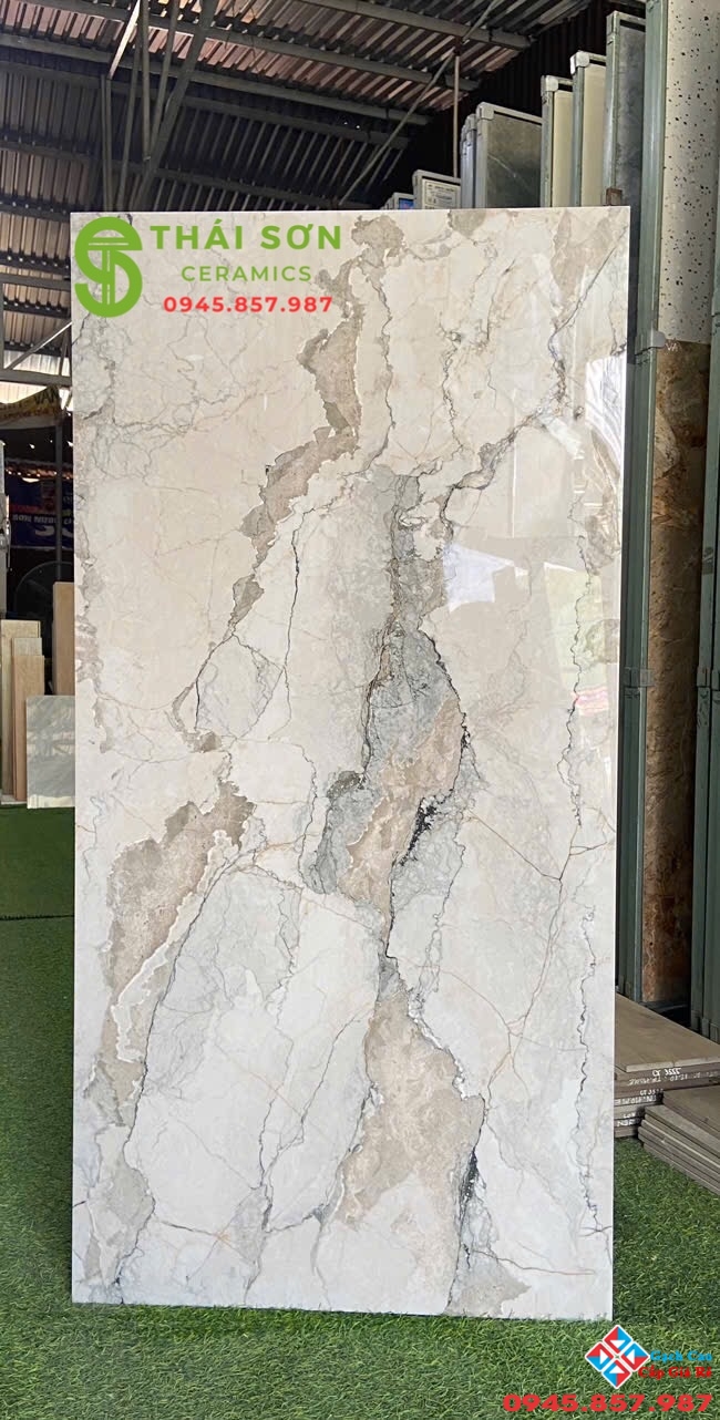 Gạch lát nền 60x120 bóng kiếng ấn độ vân đá marble