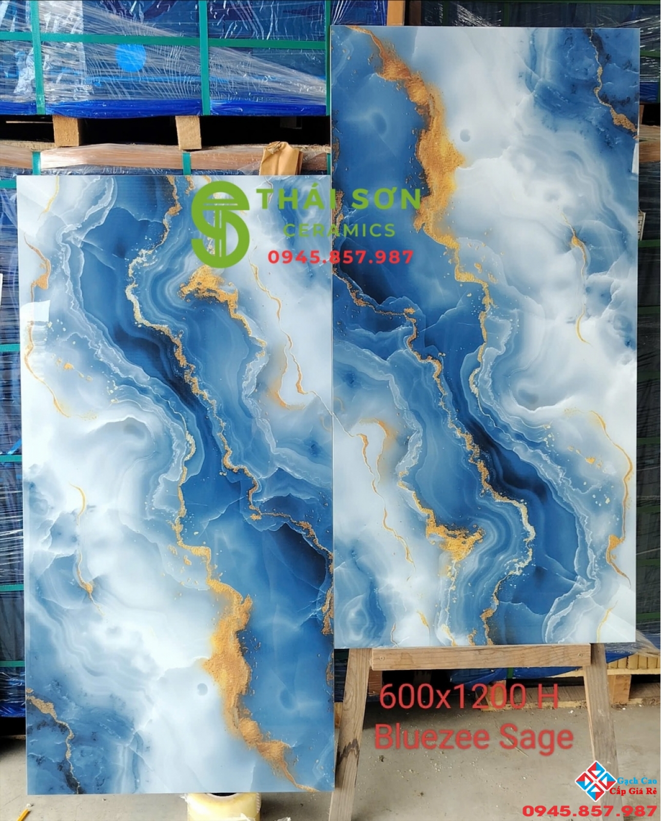 Gạch 60x120 siêu bóng lát nền ấn độ màu xanh mây trắng