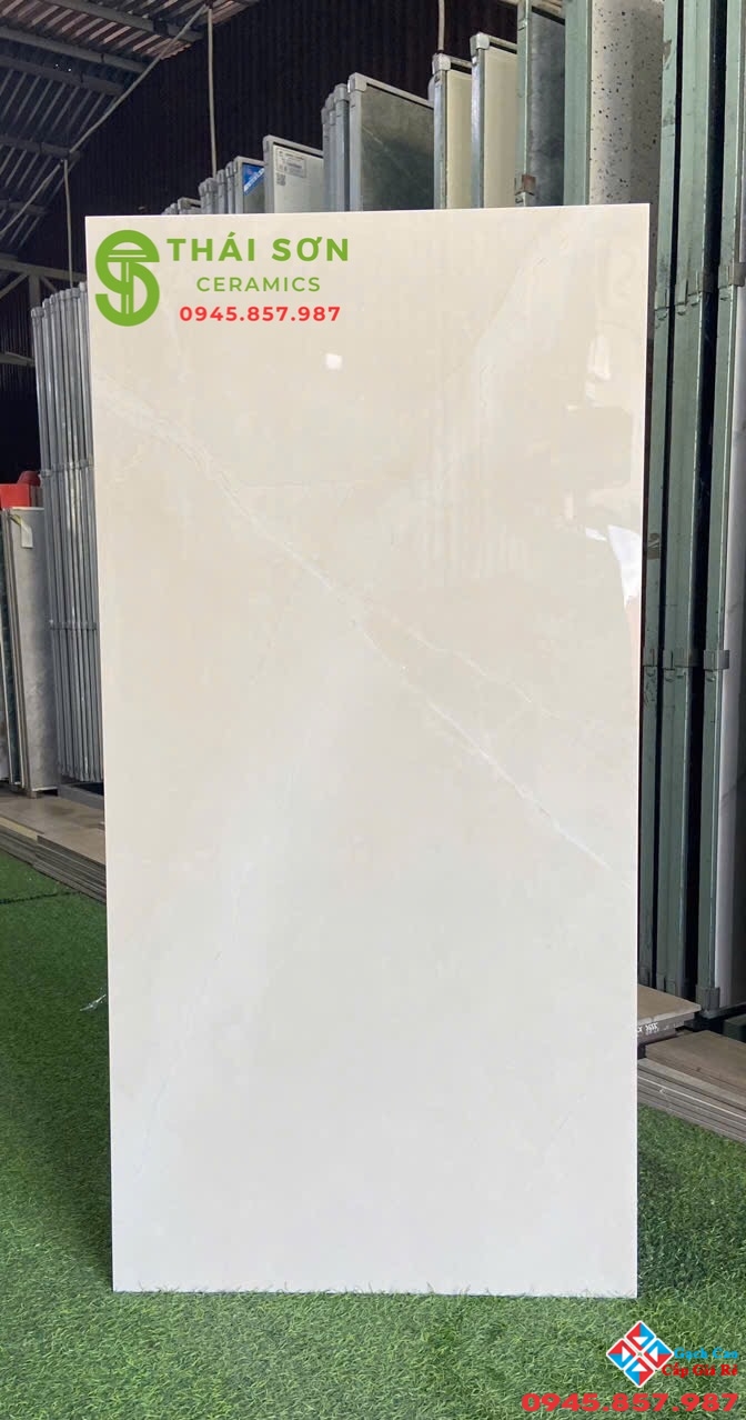 Gạch lát nền màu vàng kem 60x120 bóng kiếng ấn độ giá tốt