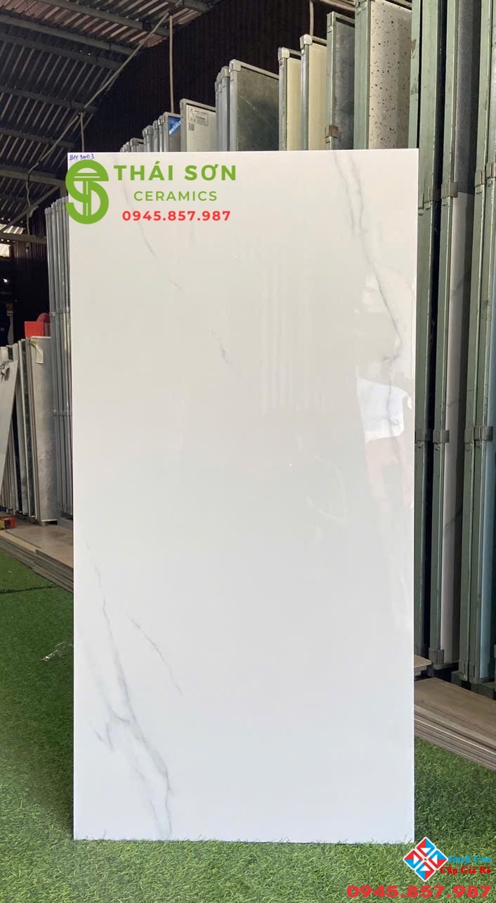 Gạch lát nền nhà phố 60x120 ấn độ trắng vân nhẹ bóng kiếng