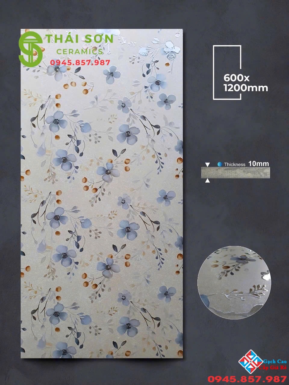 Gạch ốp tường 60x120 apodio dày 10 ly hiệu ứng rải hạt vân tự nhiên