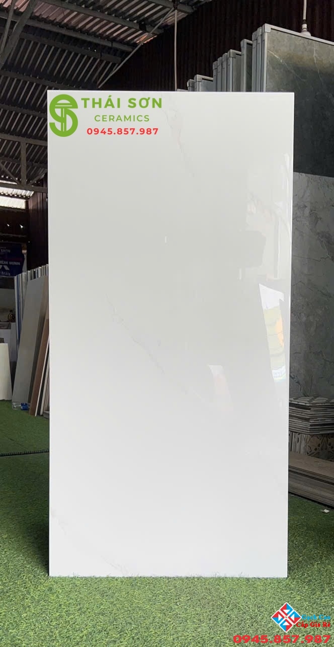 Gạch apodio siêu bóng 60x120 lát nền màu trắng mây nhẹ