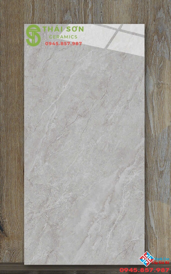 Gạch lát nền catalan 60x120 bóng kiếng màu xám vân