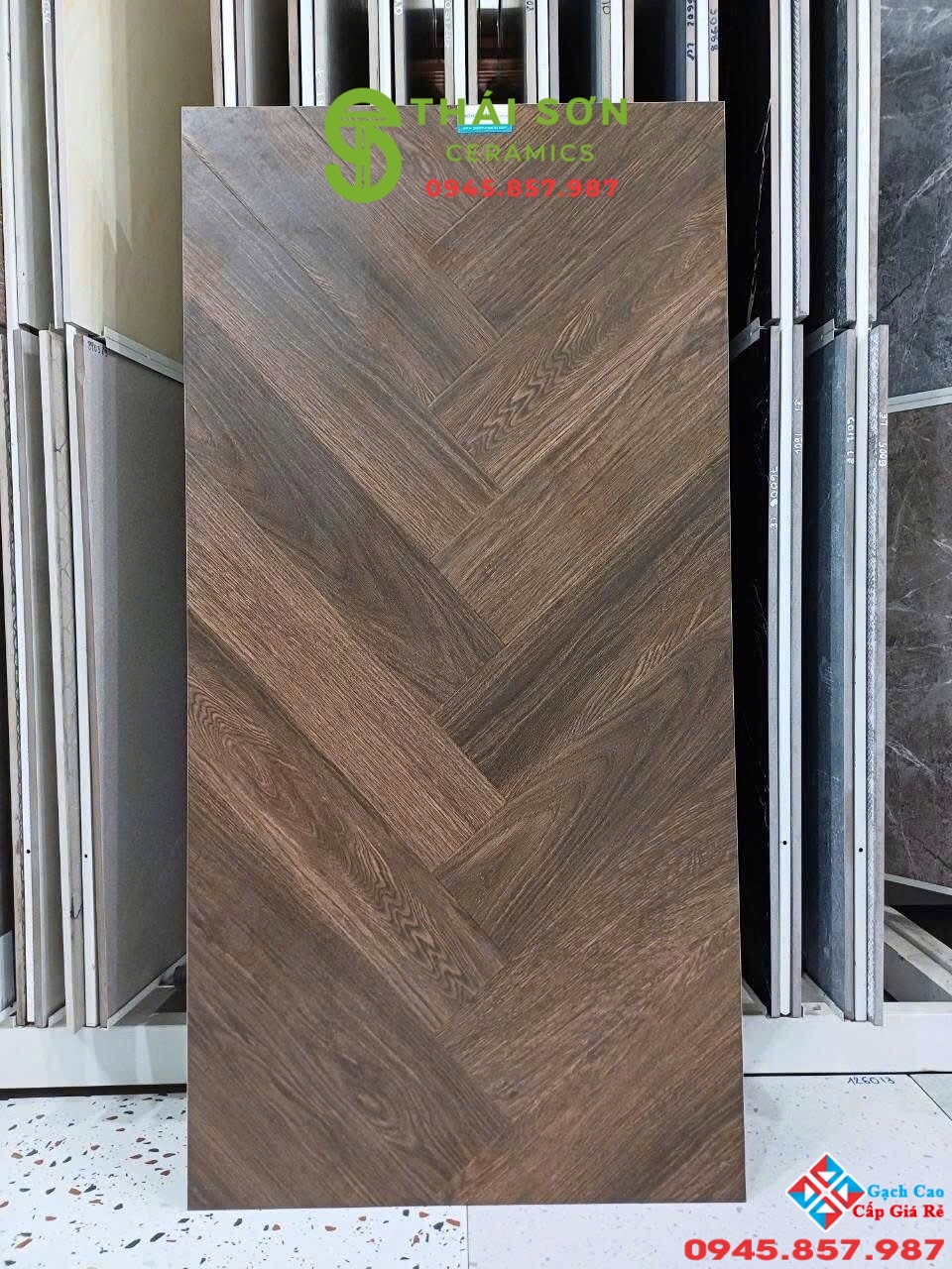 Gạch giả gỗ xương cá 60x120 lát nền phòng ngủ