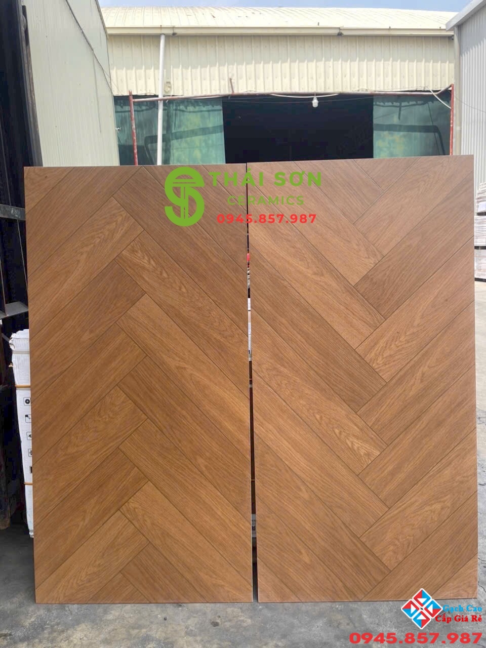 Gạch lát nền xương cá 60x120 vân gỗ đỏ