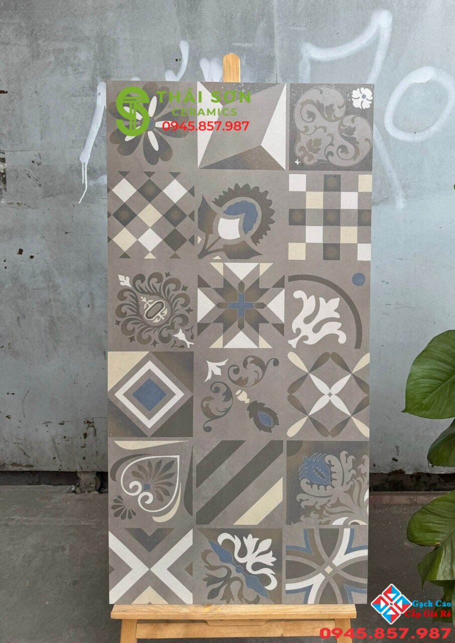 Gạch bông hoa văn ốp tường trang trí 60x120 hiệu ứng