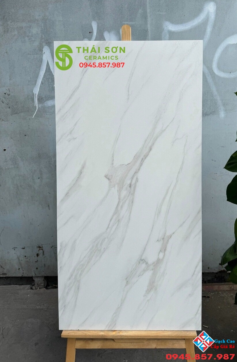 Gạch lát nền matt caving 60x120 trắng mây ấn độ