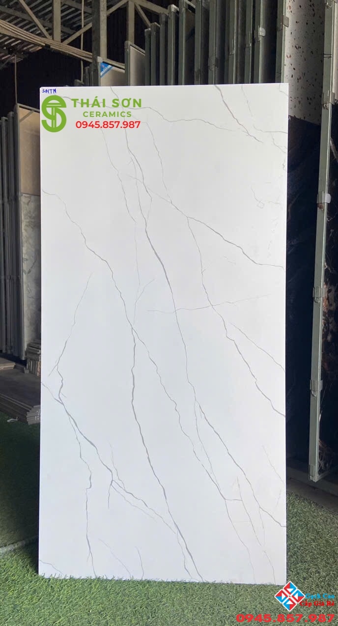Gạch lát nền ấn độ matt mờ màu trắng vân mây 60x120