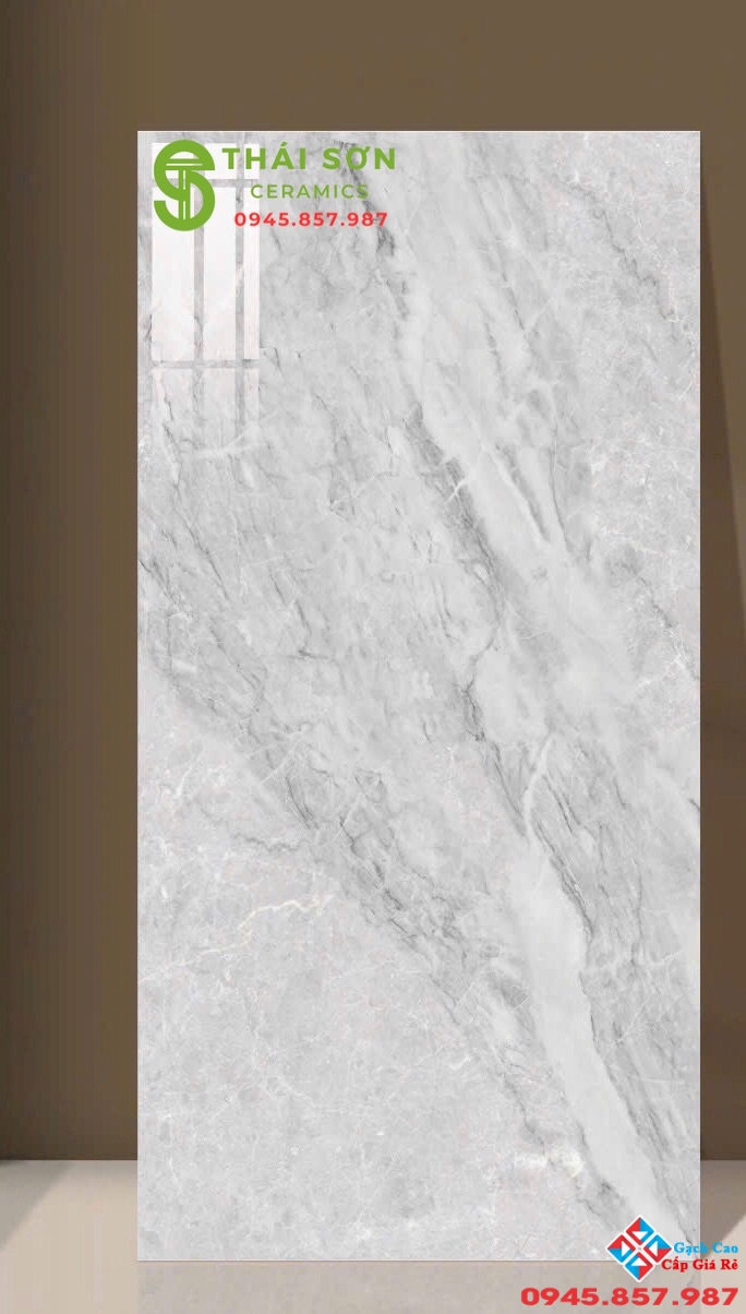 Gạch ốp lát 60x120 ấn độ màu xám vân đá bề mặt bóng kiếng