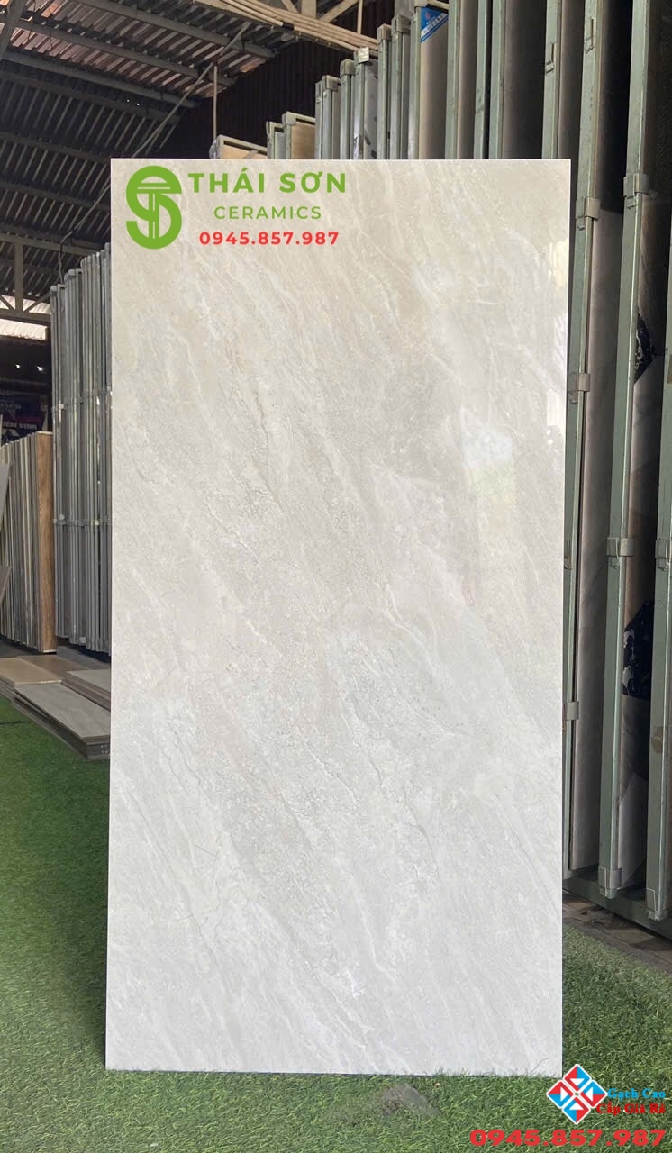 Gạch 60x120 Fushita lát nền vân xám bóng kiếng cao cấp