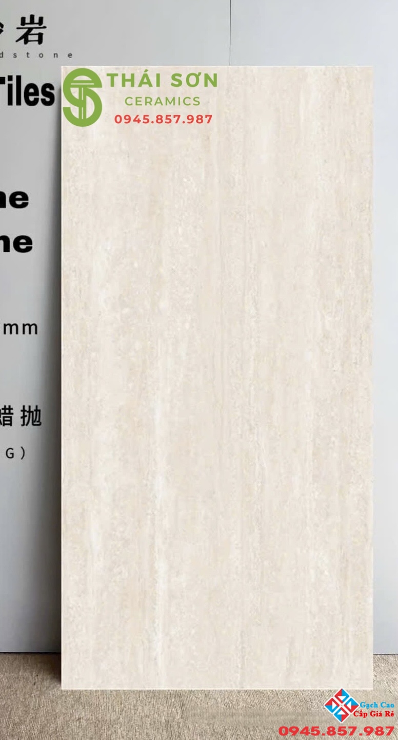 Gạch 60x120 travertine màu kem matt mịn