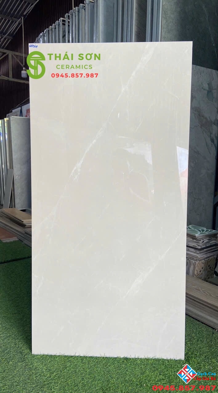 Gạch vicenza 60x120 lát nền bóng kiếng màu kem