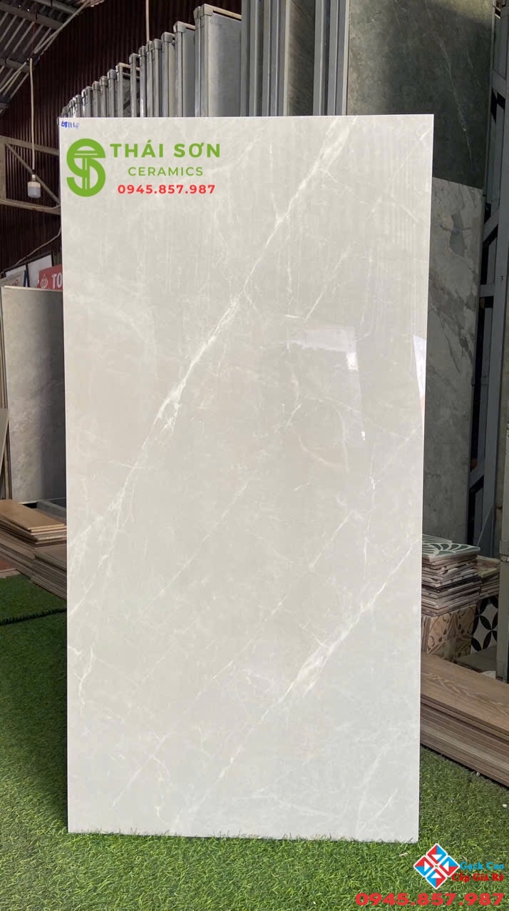 Gạch vicenza 60x120 bóng kiếng màu xám vân mây