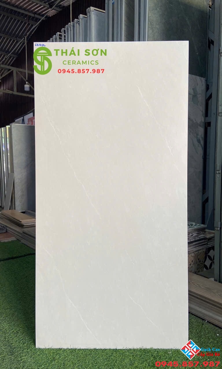 Gạch vicenza 60x120 lát nền màu kem bề mặt mờ