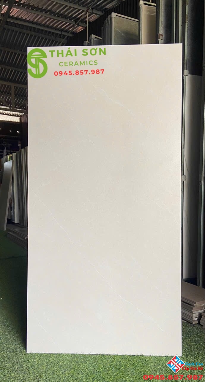 Gạch vito màu kem vàng 60x120 lát nền đá mờ