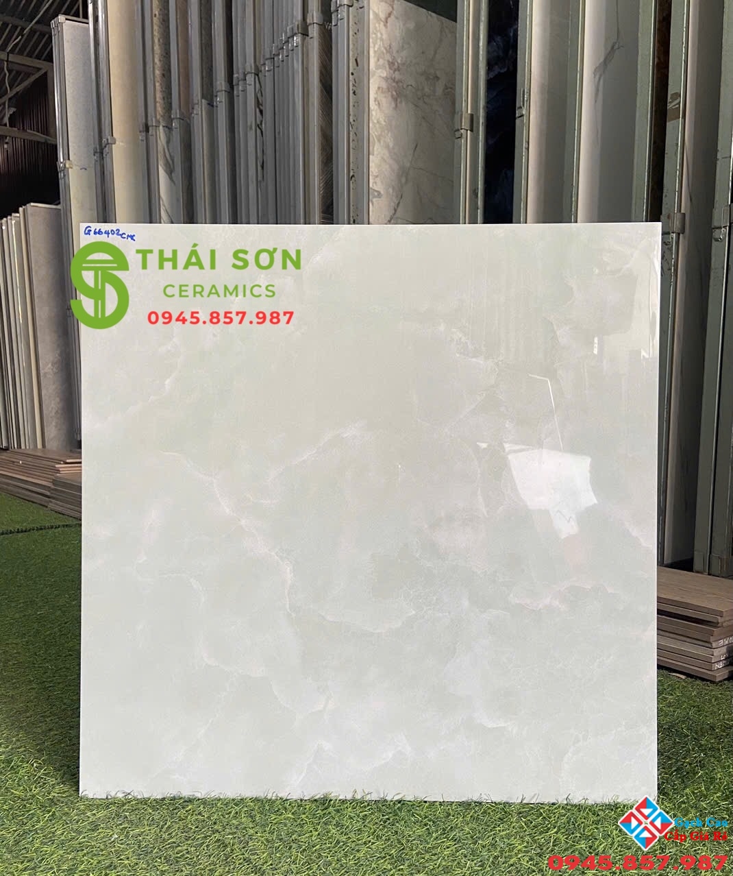 Gạch cmc bóng kiếng 60x60 màu xanh lát nền
