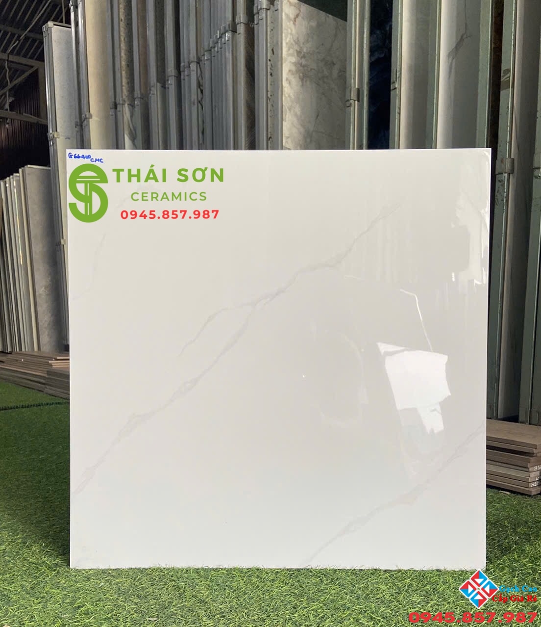 Gạch cmc bóng kiếng 60x60 lát nền màu trắng mây
