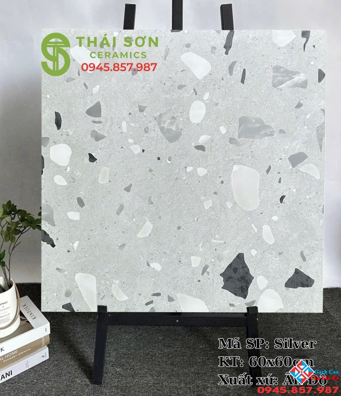 Gạch bông terrazzo đá mờ 60x60 cao cấp