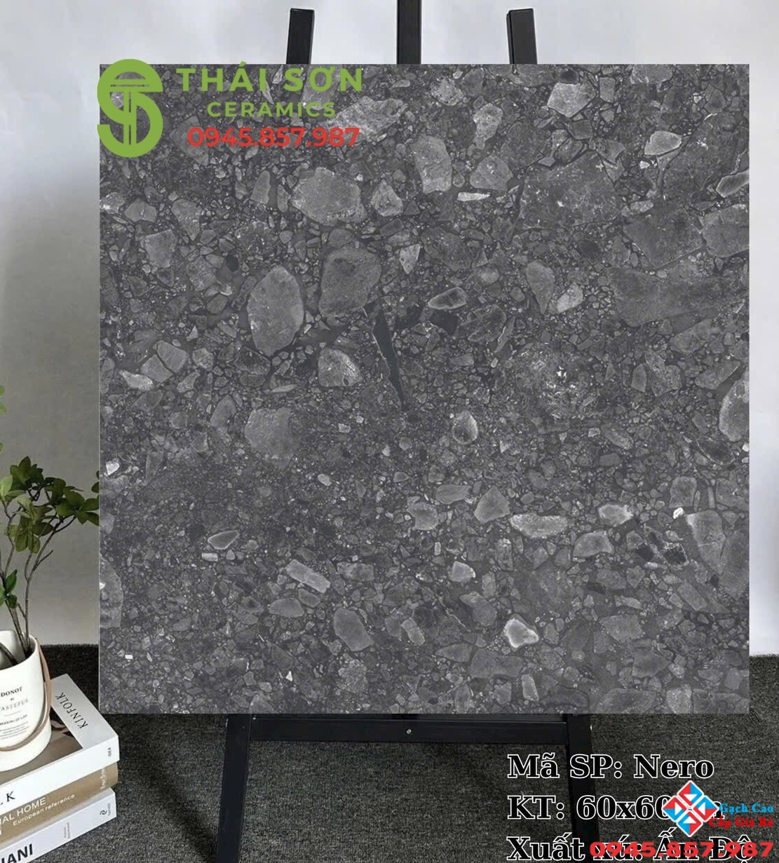 Gạch terrazzo lát nền quán bar 60x60 matt mờ
