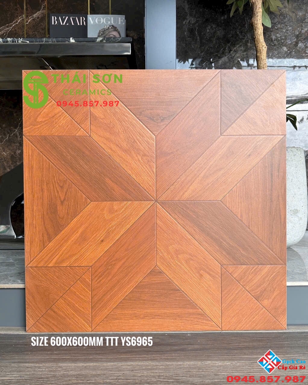 Gạch vân gỗ 60x60 trung quốc lát nền