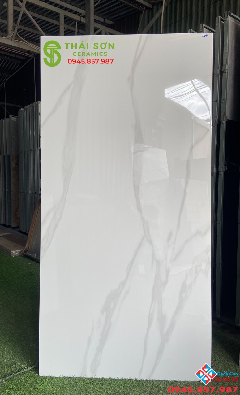 Gạch lát nền 80x160 bóng kiếng ấn độ vân đá trắng