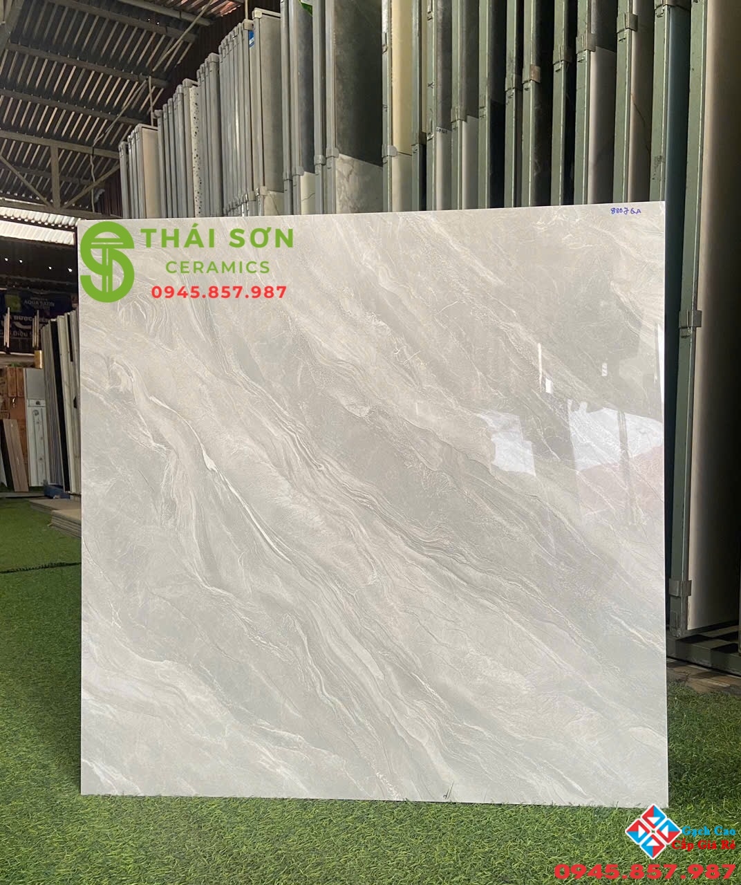 Gạch phương nam màu xám vân 80x80 bóng kiếng cao cấp
