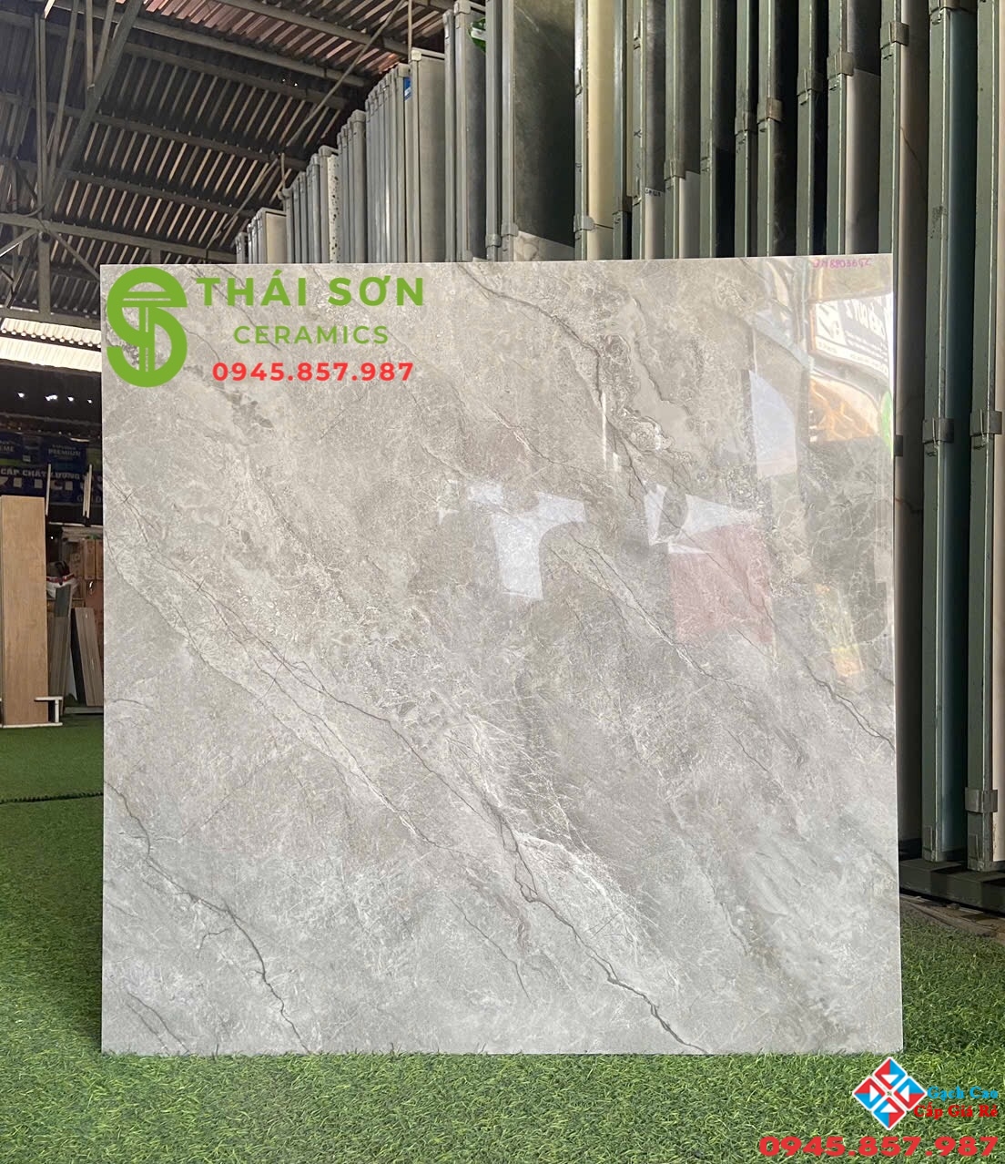 Gạch TTC 80x80 bóng kiếng lát nền màu xám vân đá mới nhất