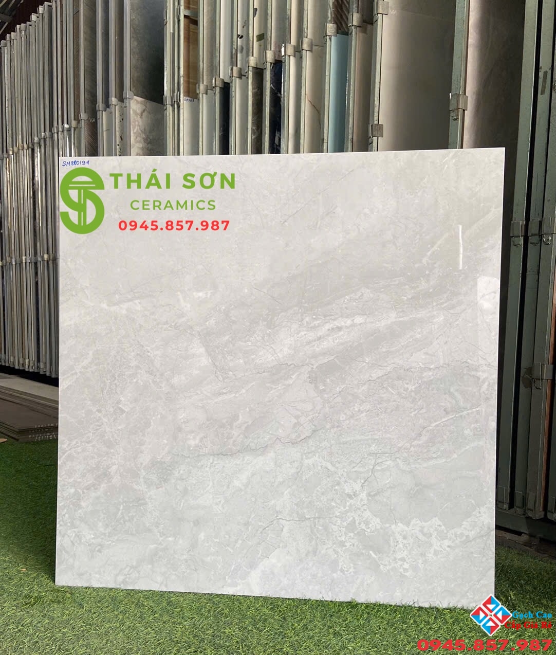 Gạch lát nền màu xám vân đá ViD 80x80 bóng kiếng cao cấp