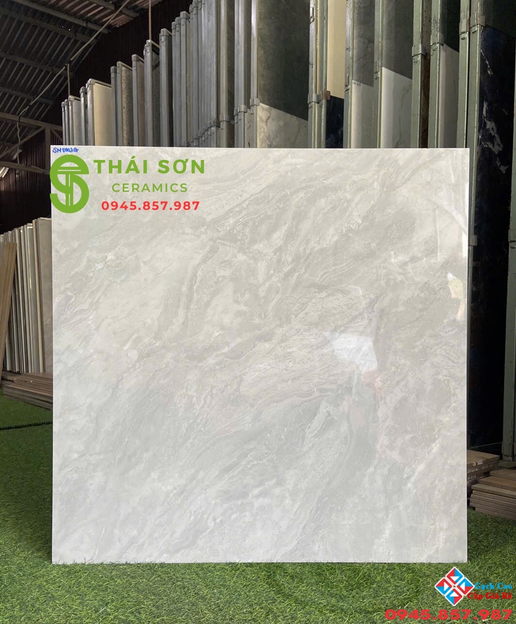 Gạch phương nam 80x80 bóng kiếng lát nền màu xám vân đá
