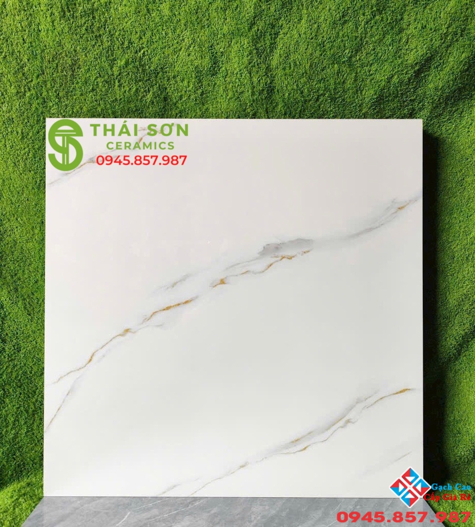Gạch bóng kiếng 80x80 hà thanh màu trắng vân vàng
