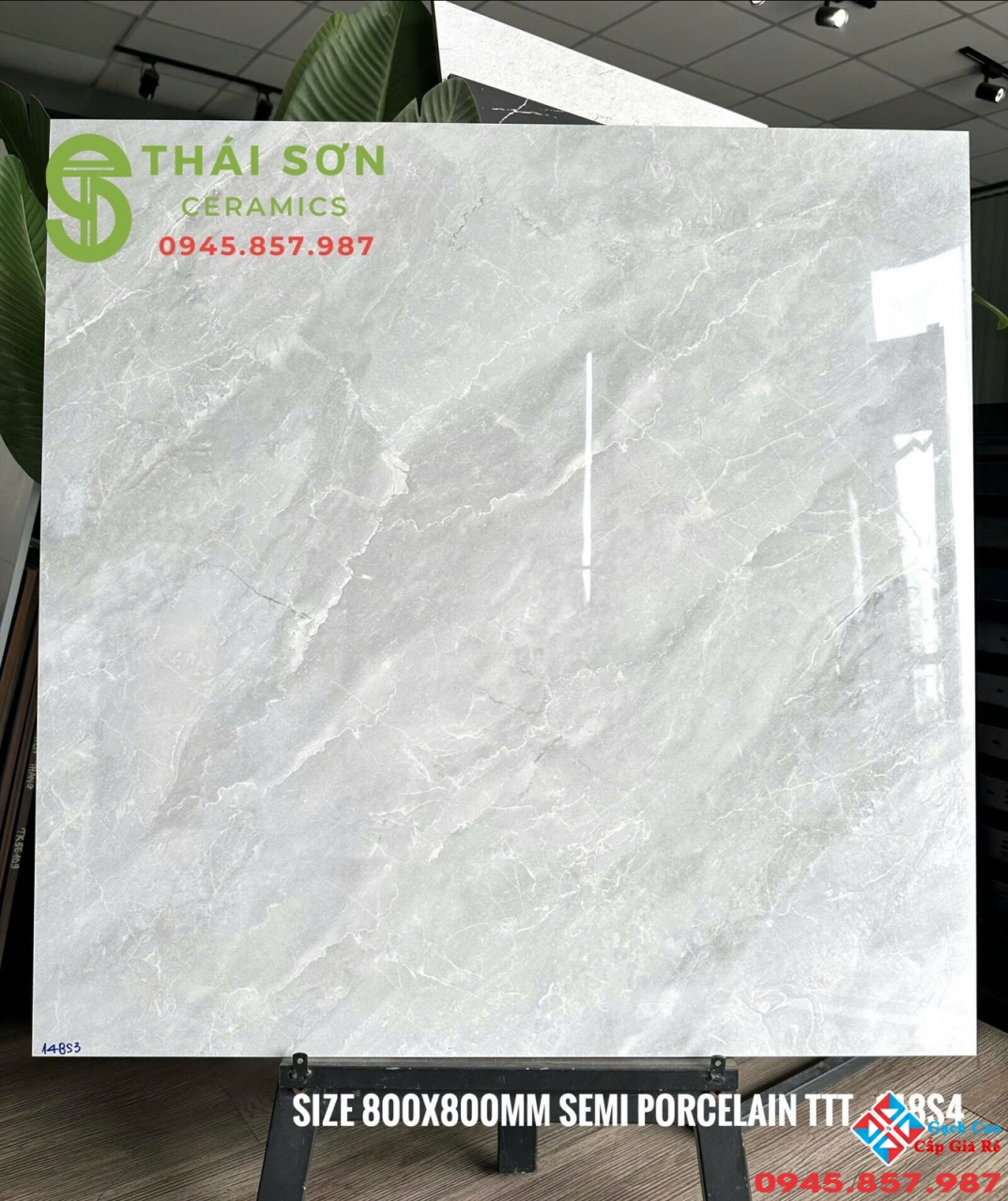 Gạch 80x80 cmc lát nền vân xám bóng kiếng