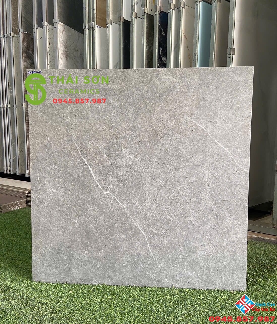 Gạch lát nền màu xám đậm 80x80 việt ý matt mờ cao cấp Bến Lức
