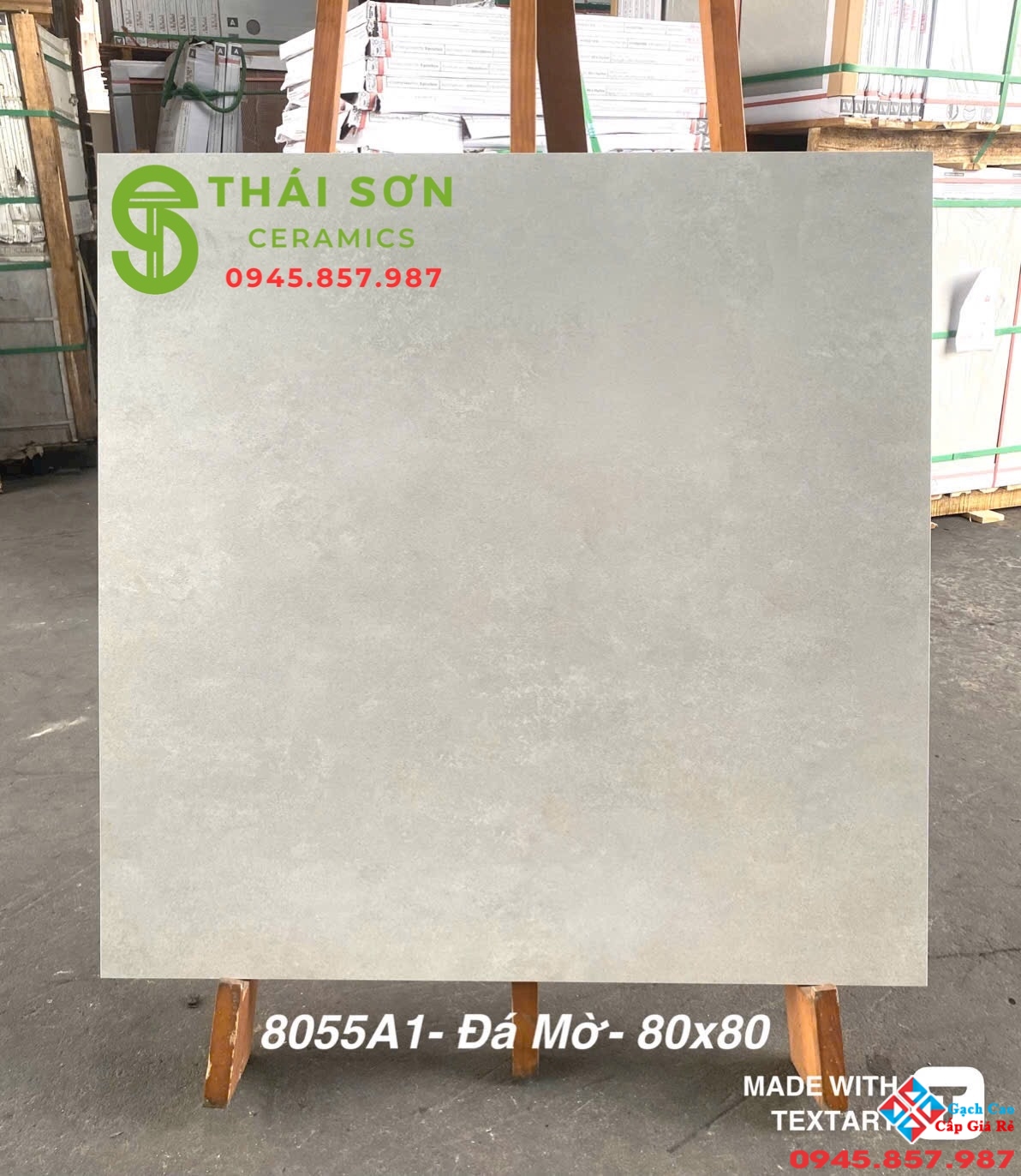 Gạch lát nền á mỹ 80x80 matt mờ màu xám xi măng nhạt