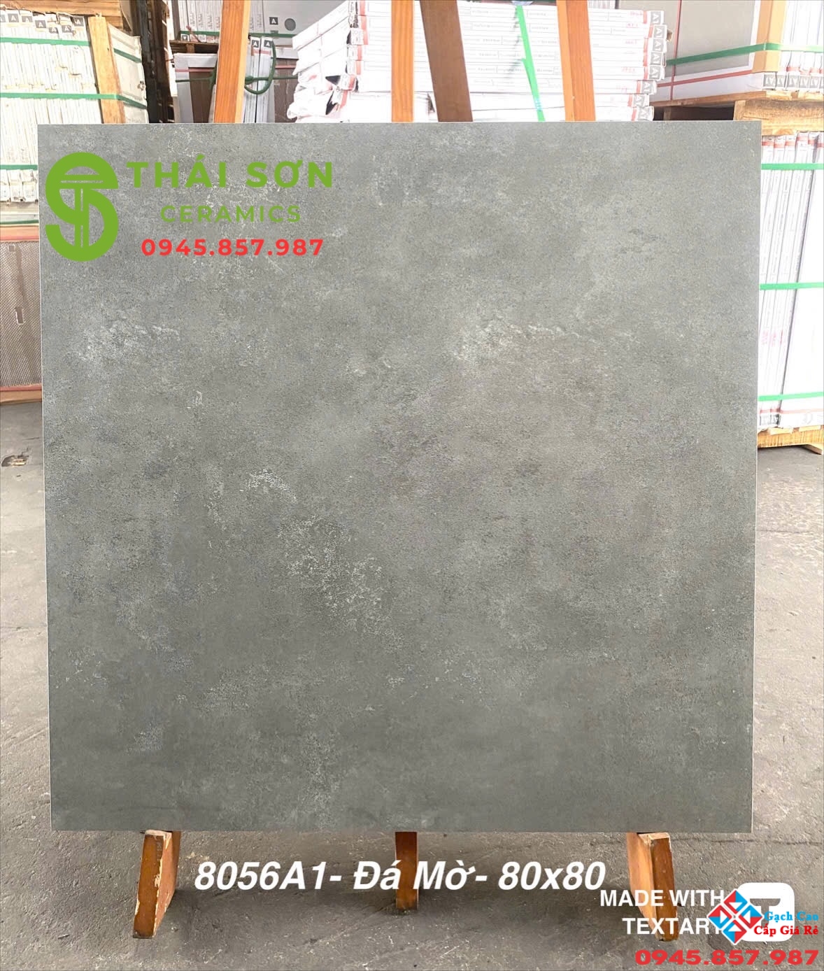 Gạch lát nền á mỹ 80x80 matt mờ màu xám xi măng đậm