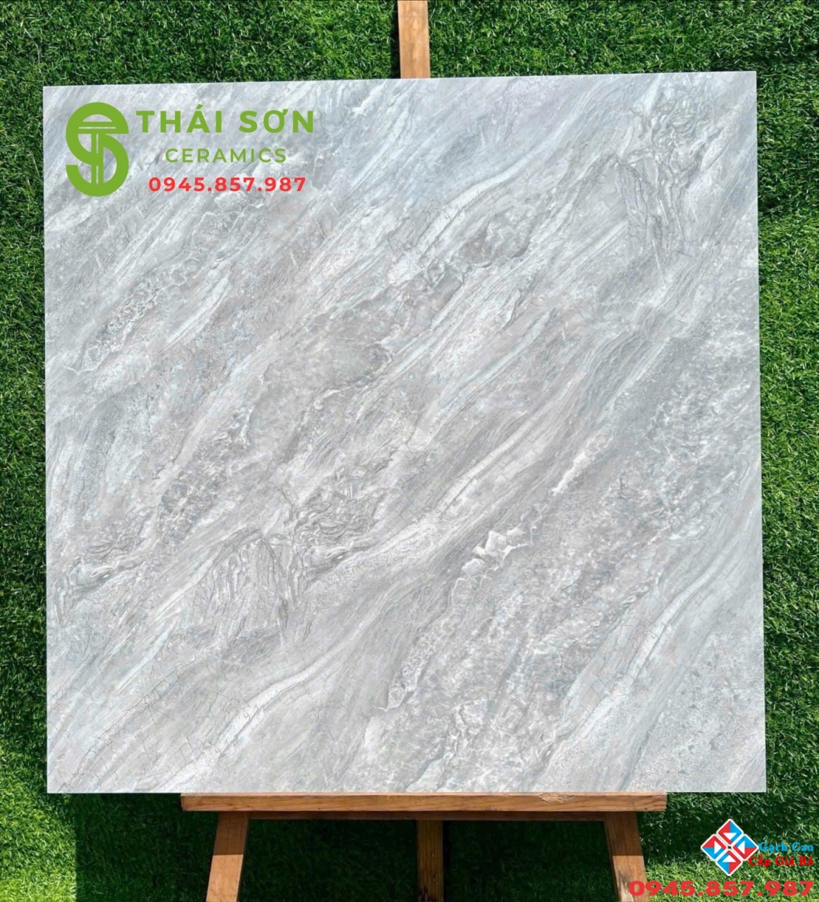 Gạch hà thanh màu xám vân đá 80x80 bóng kiếng