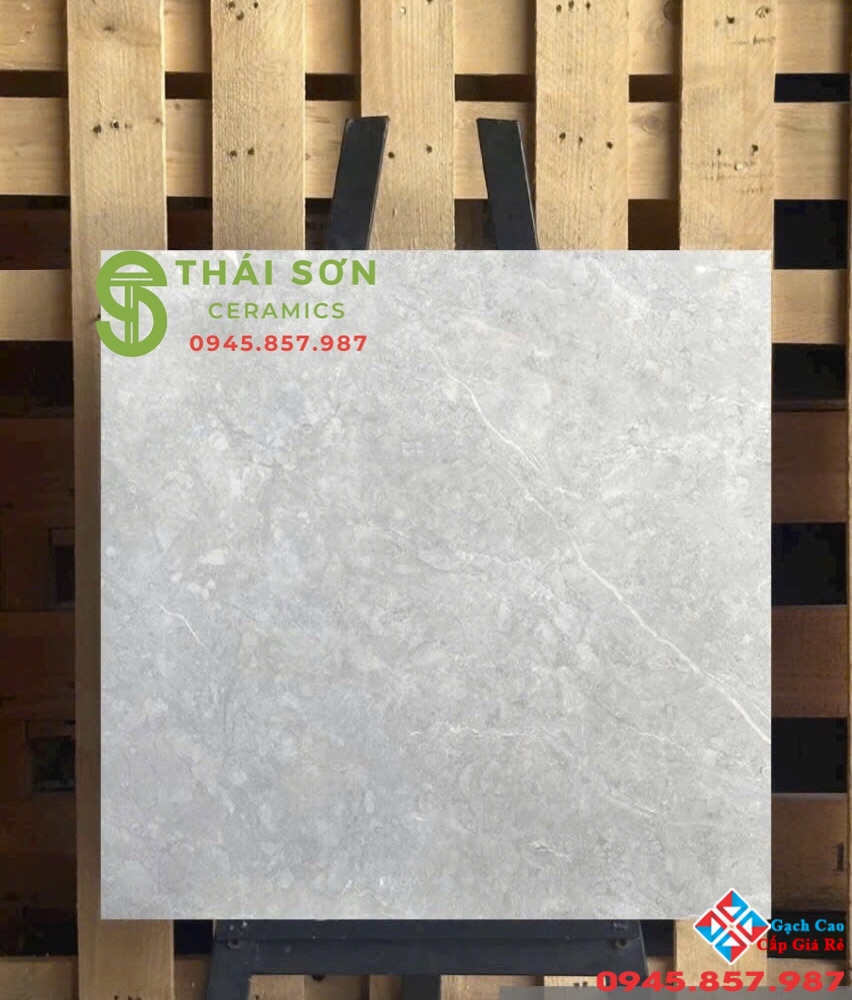 Gạch 80x80 hà thanh lát nền cao cấp vân xám bóng