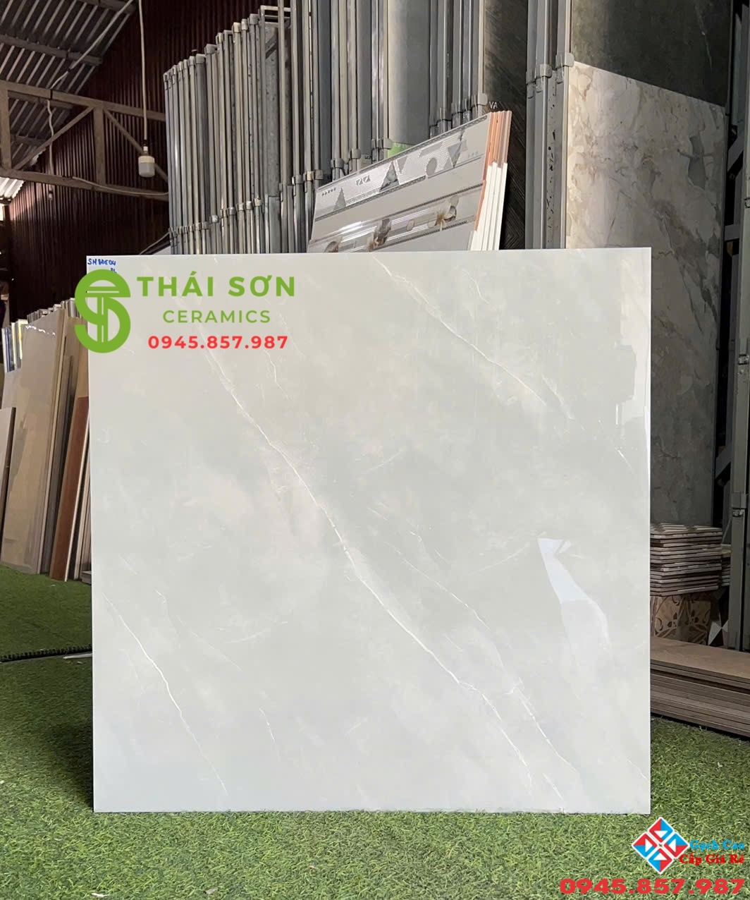 Gạch kamado 80x80 lát nền bóng kiếng màu xám xanh