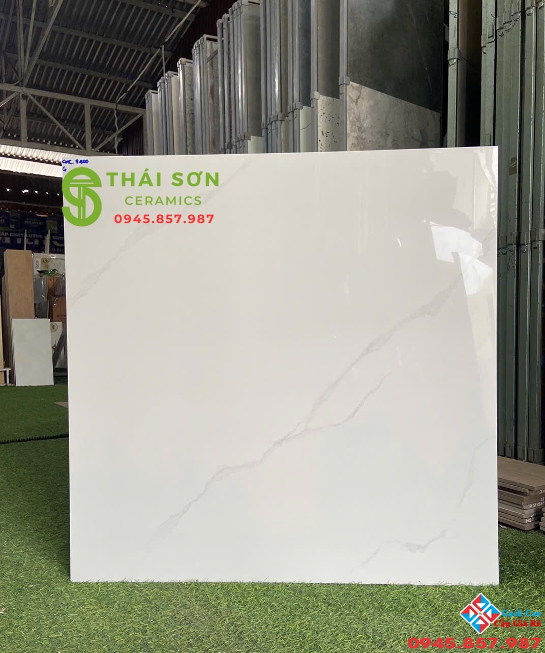 Gạch 80x80 bóng kiếng cmc lát nền màu trắng vân mây